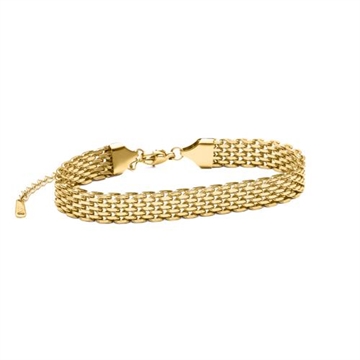 Armbånd i forgyldt rustfrit stål med elegant mesh-design