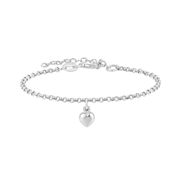 Armbånd i sølv med hjertevedhæng - Støvring Design