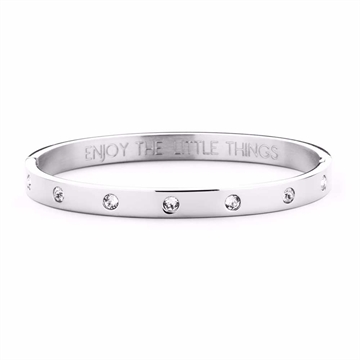 Armring i Stål  med teksten enjoy the little things