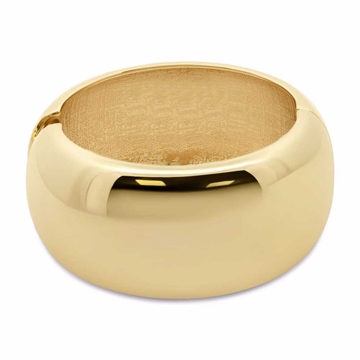 Moderne guldfarvet armring i afrundet design