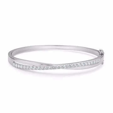 Armring i sterling sølv med funklende zirkonia sten