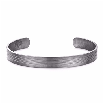 Vintage Armring i Stål – Åben og Børstet Design