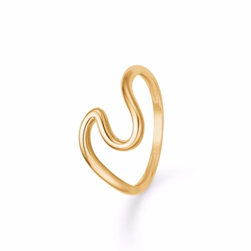 Bølge ring i ægte 8 karat guld med let bølget design - Guld & Sølv Design