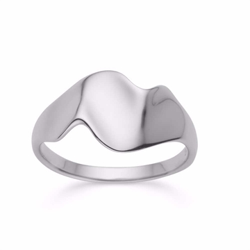 Bølge ring i sterling sølv med organisk form