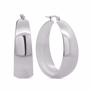 Store chunky hoops 40 mm i rustfrit stål med blankpoleret finish fra CO88