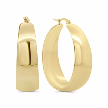 Creoler i guldfarvet Stål - 40 mm