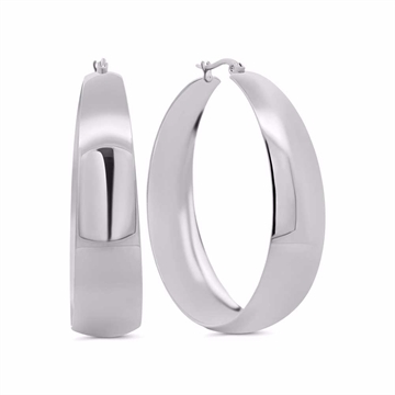 Store hoops 50 mm i rustfrit stål med blankpoleret finish fra CO88