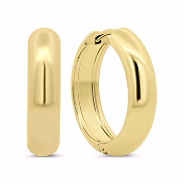 CO88 små hoops i PVD guldbelagt stål 14 mm med blank overflade