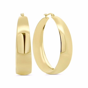 PVD guldbelagte hoops i stål med blankpoleret finish