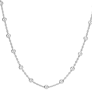 Collier i 925 sterling sølv med kugler og rhodineret overflade - Lund Copenhagen