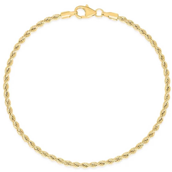 Cordel armbånd i 14 kt. gult guld med snoet design, 2,1 mm bred og 18,5 cm langt