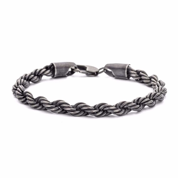 6 mm cordel armbånd i mørkt stål fra Frank1967