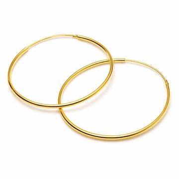 Klassisk creoler i forgyldt Sølv - diameter - 40 mm