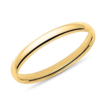 Enkel vielsesring i 14 kt. guld med smalt design med diamantgravering – klassisk bryllupsring