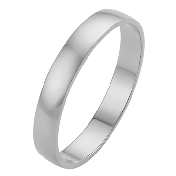 Vielsesring i 9 eller 14 kt. hvidguld med højglanspoleret overflade – klassisk bryllupsring - Bartoli Copenhagen