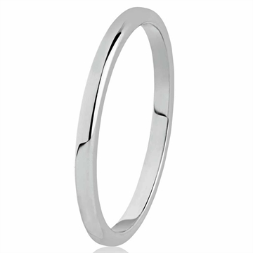 Smal og enkel vielsesring i 8 eller 14 kt. hvidguld fra BARTOLI Colibri