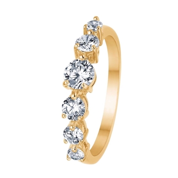 Ring i forgyldt sølv med Zirkonia fra GULD & SØLV DESIGN