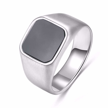 Frank 1967 herrering i rustfrit stål med elegant sort sten