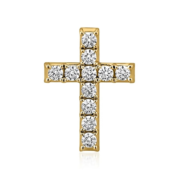Guldkors i 14 karat guld med 11 Lab-Grown diamanter – elegant og tidløst