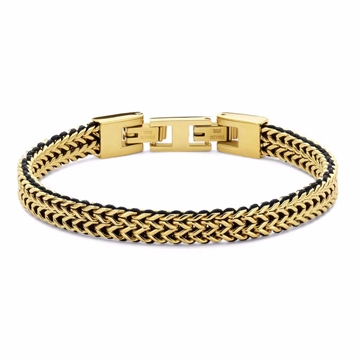 Herrearmbånd i guldbelagt stål - 21 cm