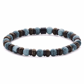 Elastisk stenarmbånd til mænd med natursten