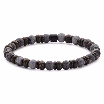 Herrearmbånd med grå spectrolite sten fra FRANK1967