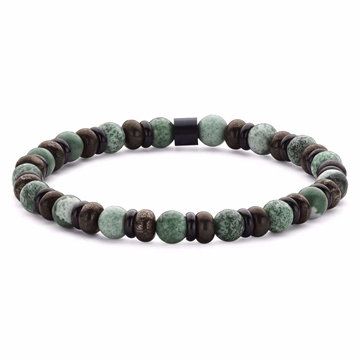 Herrearmbånd med grøn afrikansk sten fra FRANK1967