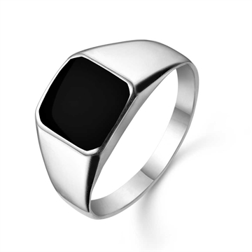 Herrering i 925 Sterling sølv med sort onyx fra Støvring Design
