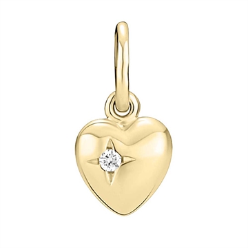 Hjertevedhæng i 8 kt. guld med lab-grown diamant fra LUND COPENHAGEN
