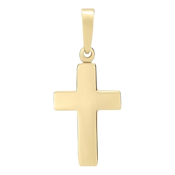 Kors i forgyldt sølv fra LUND Copenhagen, 15x10 mm, med glat og blankpoleret overflade