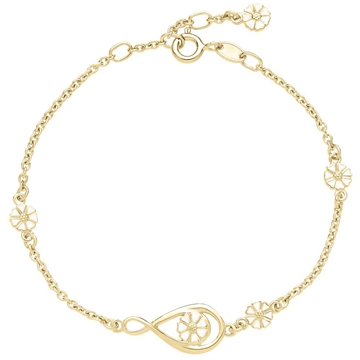 LUND Forgyldt marguerit armbånd med infinity-symbol