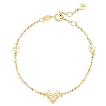 Lund Marguerit armbånd med hammerslået hjerte