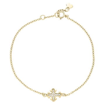 Lund dagmarkors armbånd i 8 kt guld med zirkonia - 14 til 16 cm