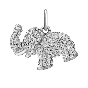 Vedhæng i Sølv med Elefant