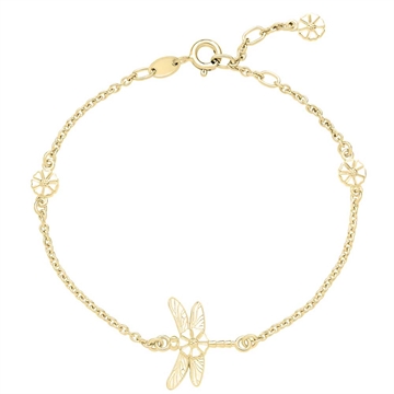 Lund marguerit armbånd i forgyldt sølv med guldsmed
