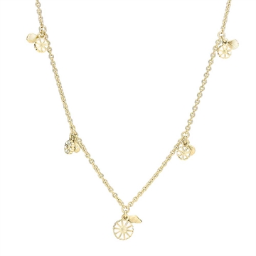 Lund marguerit collier i forgyldt sølv med muslinger