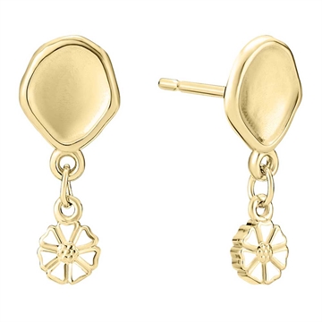 Marguerit ørestikker i 24 kt. forgyldt sølv med organisk plade - LUND COPENHAGEN