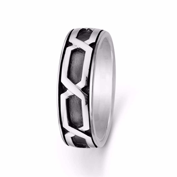 Herrering i Oxyderet Sterling Sølv – Flettet Mønster