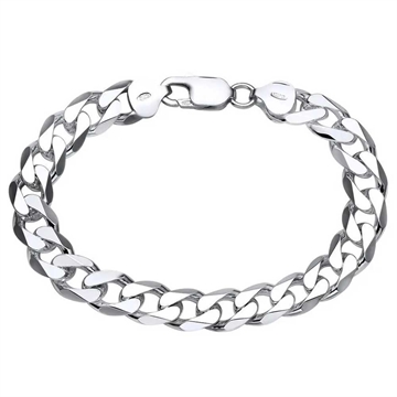 Elegant maskulint panserarmbånd, 9 mm bred, højglans og solid karabinlås