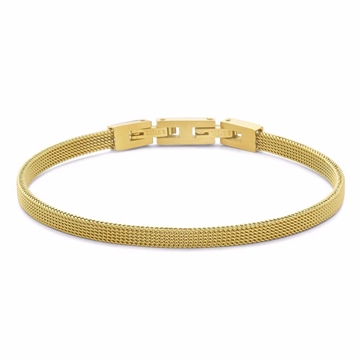 Mesh armbånd til mænd i guldfarvet stål med boxlås