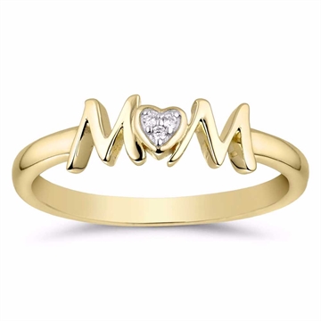 Feminin forgyldt MOM ring fra GULD & SØLV DESIGN