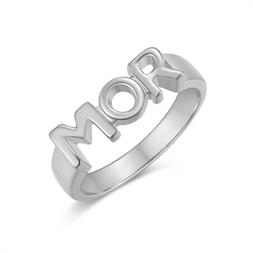 MOR ring i rhodineret 925 Sterling sølv med MOR-inskription fra Støvring Design