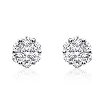 Ørestikker i 18 kt. hvidguld med 14 brillantslebne diamanter fra BARTOLI Copenhagen.