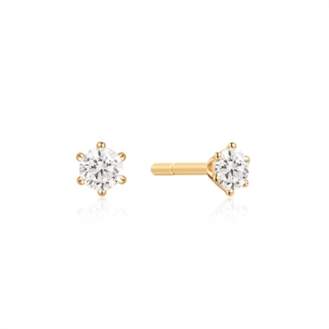 Ørestikker i 8 karat guld med 3 mm cubic zirkonia fra Støvring Design