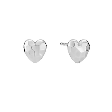 Ørestikker i Sterling Sølv med Hjerter - 7 x 8 mm