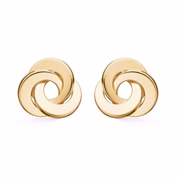 Ørestikker i 8 karat guld med flettet knude design - 14 mm