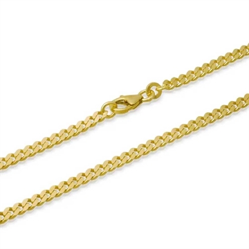 Panserarmbånd i massivt 8 karat guld med højglanspoleret overflade og kraftig karabinlås