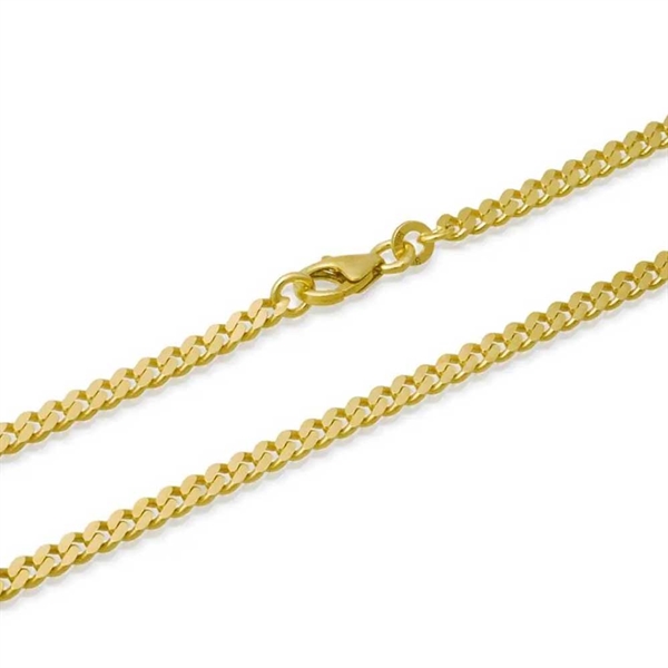 Panserarmbånd i massivt 8 karat guld med højglanspoleret overflade og kraftig karabinlås