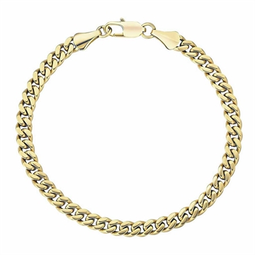 Forgyldt panserarmbånd i rustfrit stål 5 mm tæt detalje