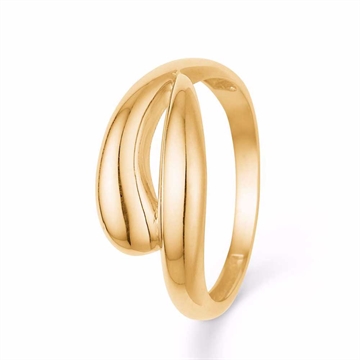 Asymmetrisk ring i 8 kt guld med blankpoleret overflade